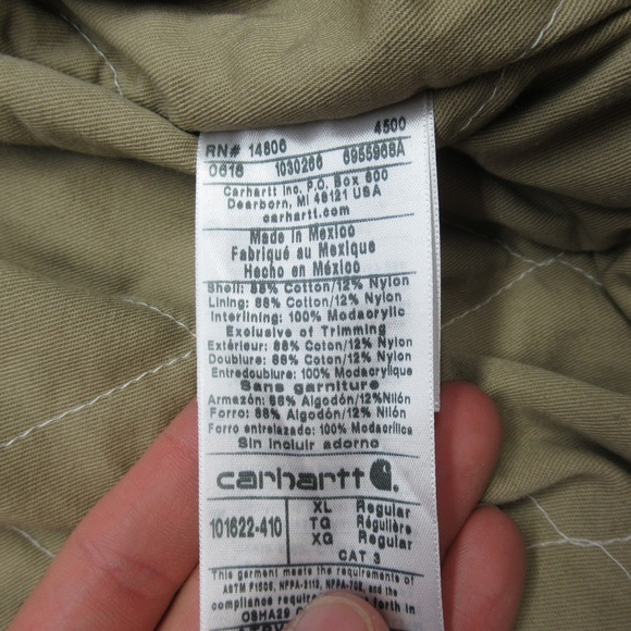 Carhartt FR Active Jacket Men XL Blue Midweight Line Canvas Hood Flame Resistant - Picture 6 of 14